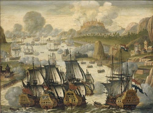 Naval Battle of Vigo Bay, 23 October 1702. Episode from the War of the Spanish Succession by anonymous