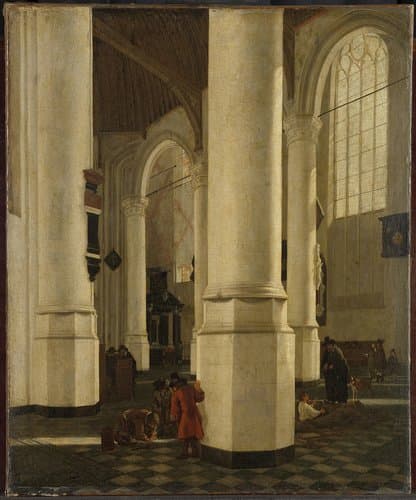 Interior of the Oude Kerk in Delft by Gerard Houckgeest