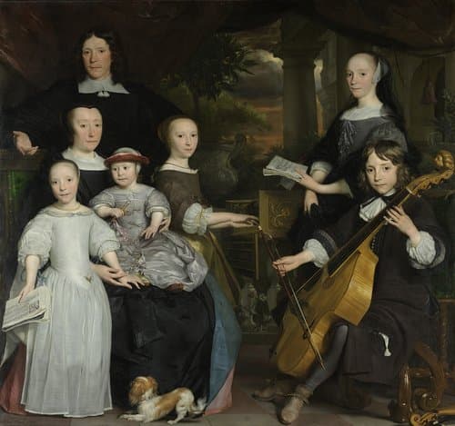David Leeuw (1631/32-1703), koopman te Amsterdam, met zijn gezin