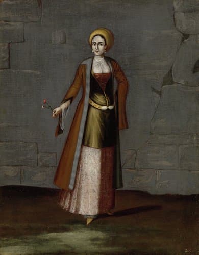 Vrouw van het eiland Tinos by Jean Baptiste Vanmour