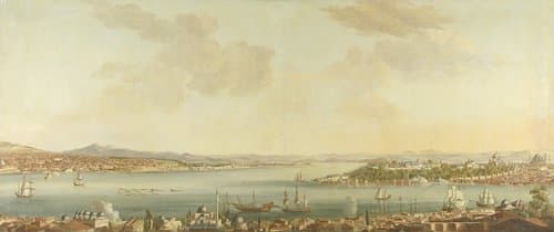 Gezicht op Constantinopel en het Serail vanuit de Zweedse ambassade te Pera by Antoine van der Steen