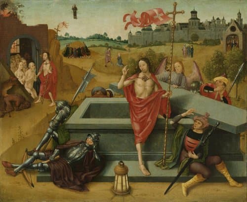 De opstanding by Master of the Amsterdam Death of the Virgin