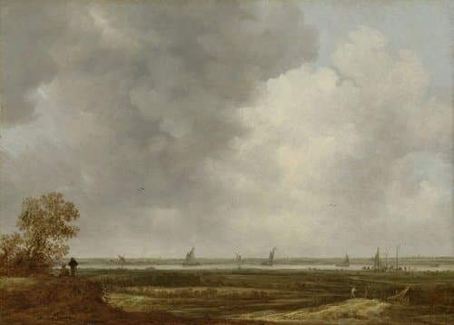 Panoramic View of a River with Low-lying Meadows by Jan van Goyen