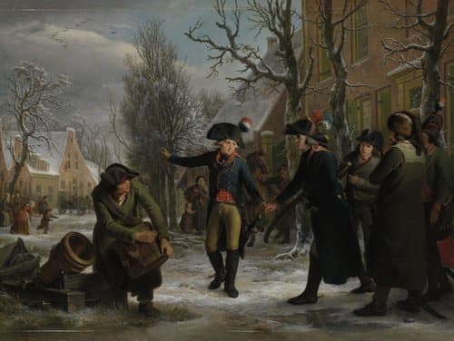 Generaal Daendels neemt afscheid van luitenant-kolonel Krayenhoff by Adriaan de Lelie