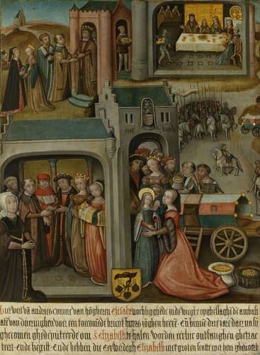 Four scenes from the legend of St Elizabeth of Hungary by anonymous