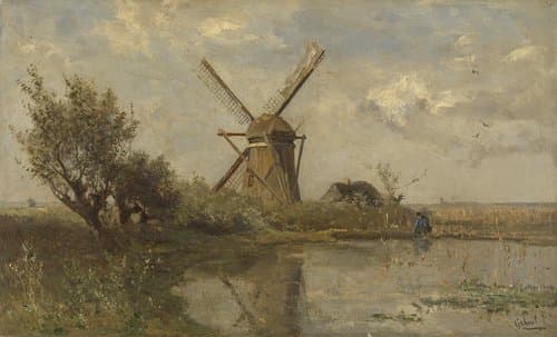 Molen bij een plas