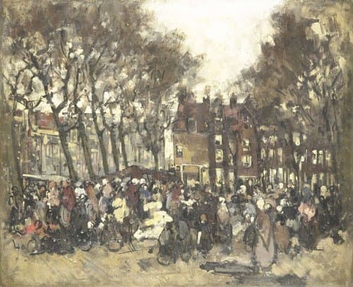 De Noordermarkt te Amsterdam by Joannes Barnardus Antonius Maria Westerwoudt