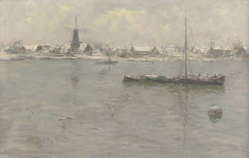Dordrecht in the Winter by Siebe Johannes ten Cate