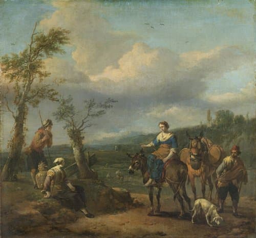 Italiaans landschap met figuren