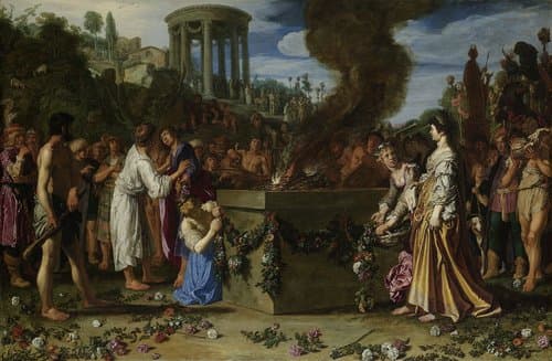 De offerstrijd tussen Orestes en Pylades by Pieter Lastman
