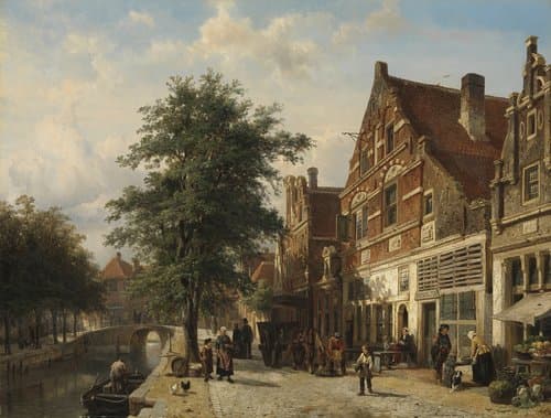 The Zuiderhavendijk by Cornelis Springer