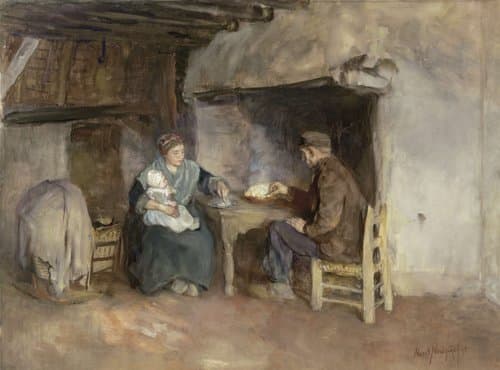 Middagmaal in een boerengezin by Albert Neuhuys (1844-1914)