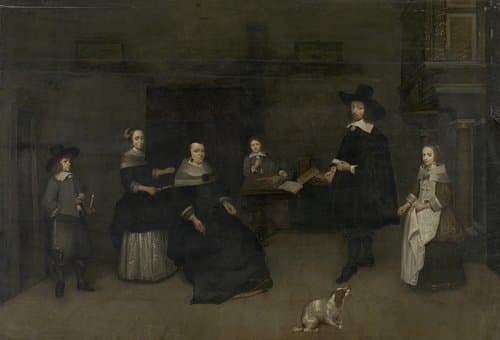 Familietafereel by Caspar Netscher