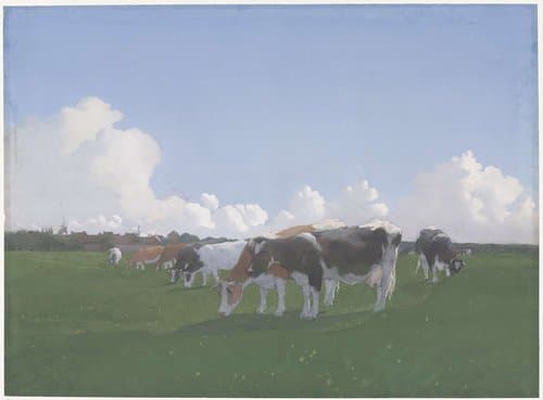 Grazende koeien in een weiland by Jan Voerman (1857-1941)