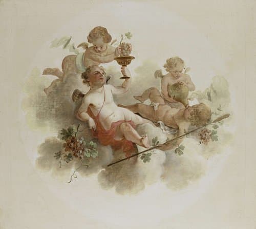 Four Putti with Grapes by anonymous