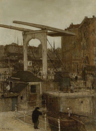 De Nieuwe Haarlemse Sluis bij het Singel, bekend als ‘Souvenir d’Amsterdam’ by Matthijs Maris