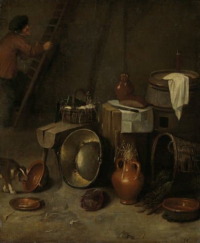 Stilleven in een stal by Hendrik Potuyl