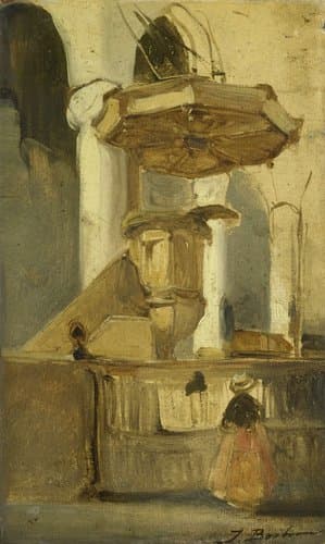 De preekstoel van een kerk te Hoorn by Johannes Bosboom