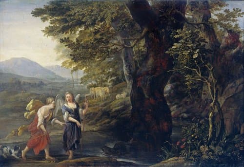 Tobias en de engel by Eglon van der Neer