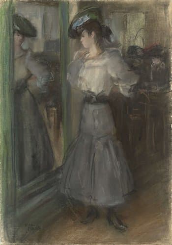 Meisje voor een spiegel by Isaac Israels