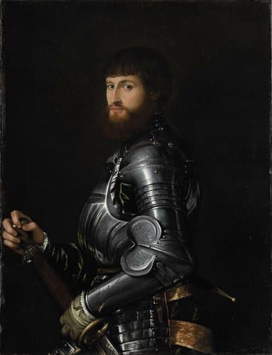 Portret van een edelman in harnas by anonymous