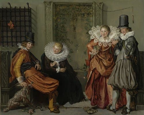 Elegant Couples on a Terrace by Willem Pietersz Buytewech