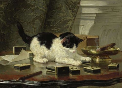 Cat at Play by Henriëtte Ronner