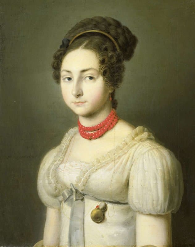 Jacoba van Wessem (1801-56), echtgenote van Christiaan Stumphius, burgemeester van Beverwijk by Dirk van Oosterhoudt