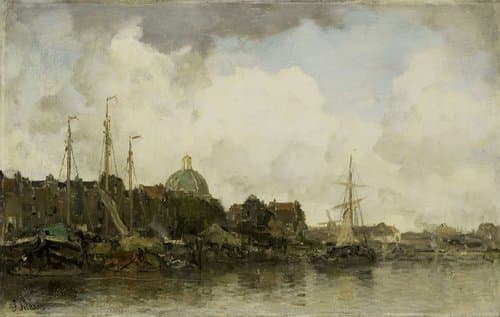 Townscape with a Domed Church by Jacob Maris