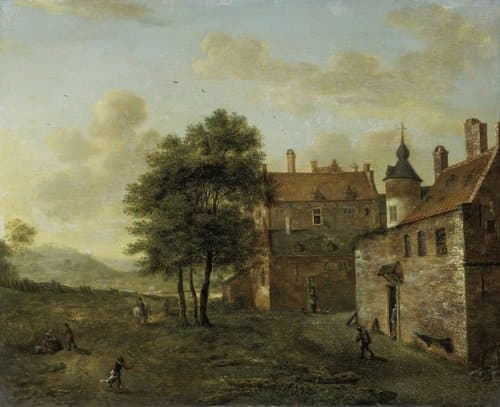 Een landhuis by Jan van der Heyden