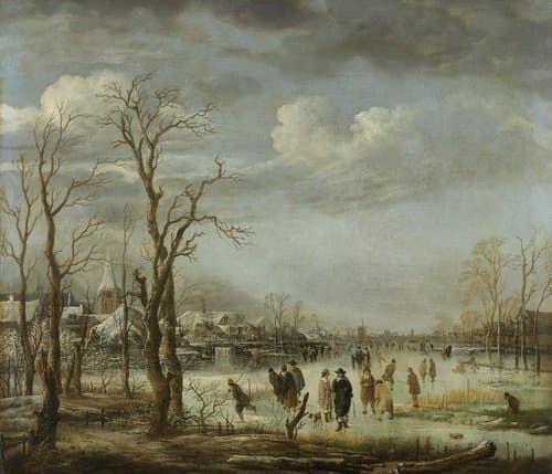 Wintergezicht nabij een stad by Aert van der Neer