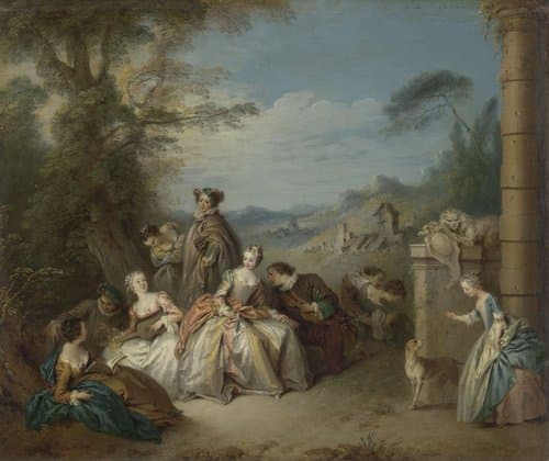Galant gezelschap in een landschap by Jean Baptiste François Pater