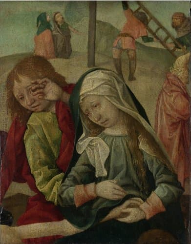 Virgin and Saint John Mourning over the Body of Christ, fragment of a Lamentation of Christ
