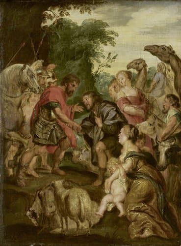 De verzoening van Jacob en Ezau by Peter Paul Rubens