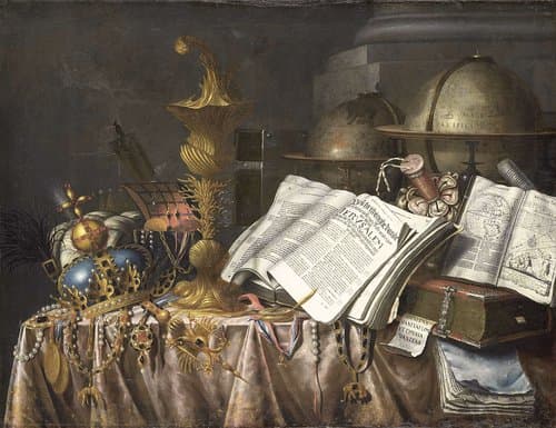 Vanitas stilleven by Edwaert Collier