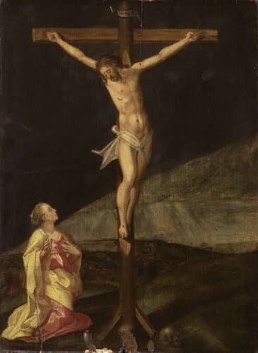 Mary Magdalene at the foot of the cross by anonymous