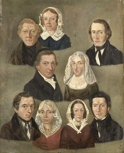 Portrait of the Artist's Parents, Douwe Martens Teenstra and Barber Hindriks Siccama with Members of the Family by Kornelis Douwes Teenstra