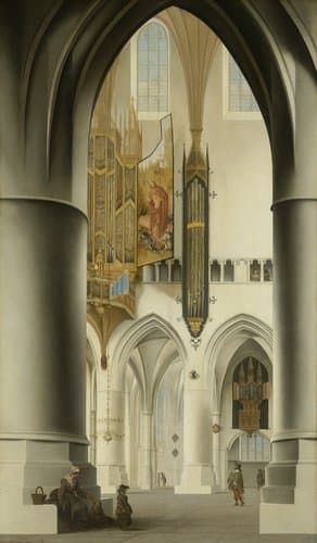 Interieur van de Sint-Bavokerk in Haarlem by Pieter Jansz Saenredam