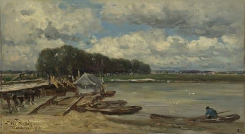 The Bridge Over the IJssel River at Doesburg by Willem Roelofs (I)