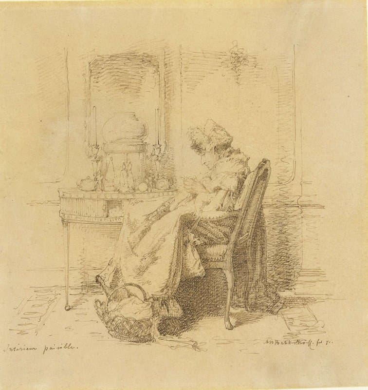 Breiende oude dame by Alexander Hugo Bakker Korff