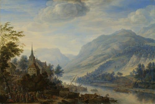 View of the Rhine near Rheineck Castle by Herman Saftleven