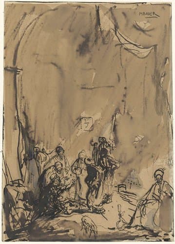 Groep Oosterlingen in druk gesprek by Marius Bauer
