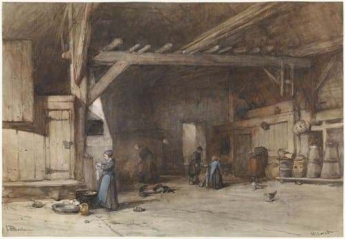 Interieur van een boerendeel bij Hilversum by Johannes Bosboom