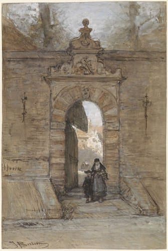 Sint-Jorispoort in het Doelengebouw te Hoorn by Johannes Bosboom