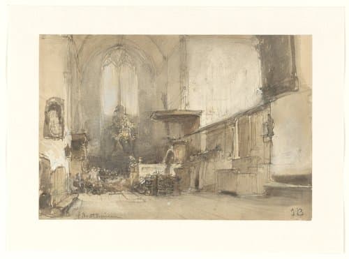 Interieur van de kerk te Oosthuizen by Johannes Bosboom