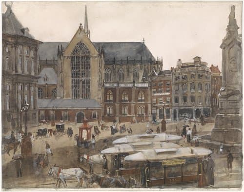 De Dam te Amsterdam by George Hendrik Breitner