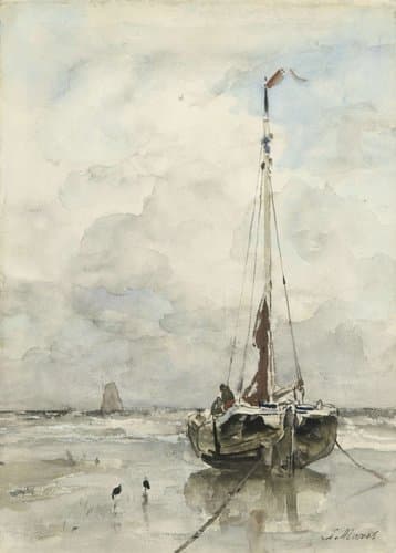 Visserspink aan het strand by Jacob Maris
