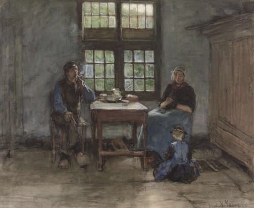 Larens binnenhuis by Anton Mauve