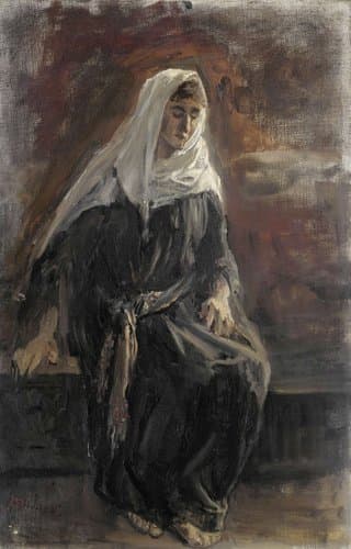 Zittende vrouw, waarschijnlijk Michal by Jozef Israëls