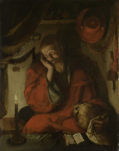 Saint Jerome in his Study by Candlelight by Aertgen Claesz van Leyden